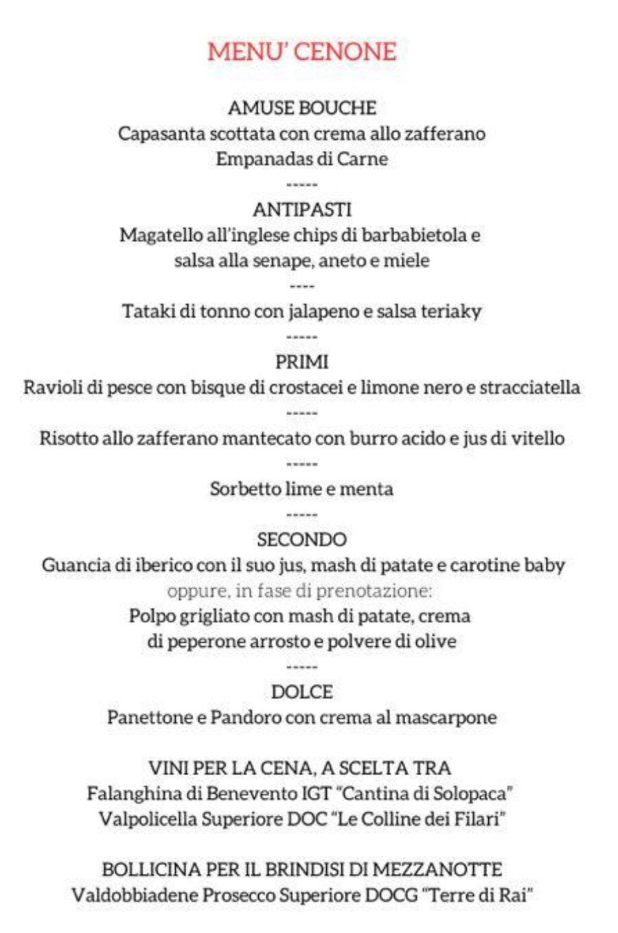 menu capodanno dazi milano 2024